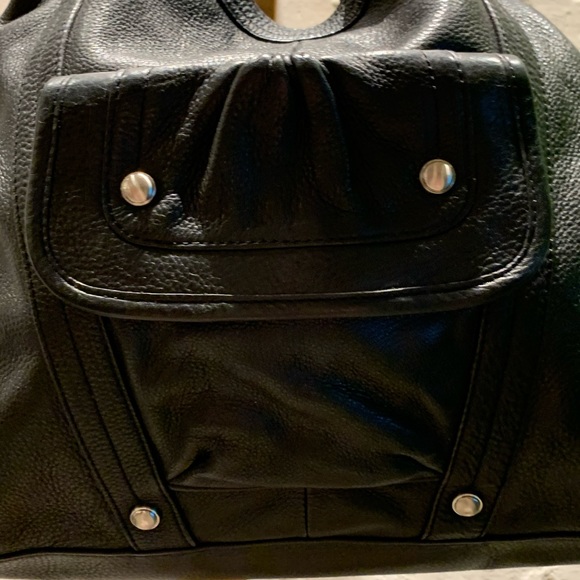 B. Makowsky Black Leather Hobo/Shoulder Bag - Picture 2 of 15
